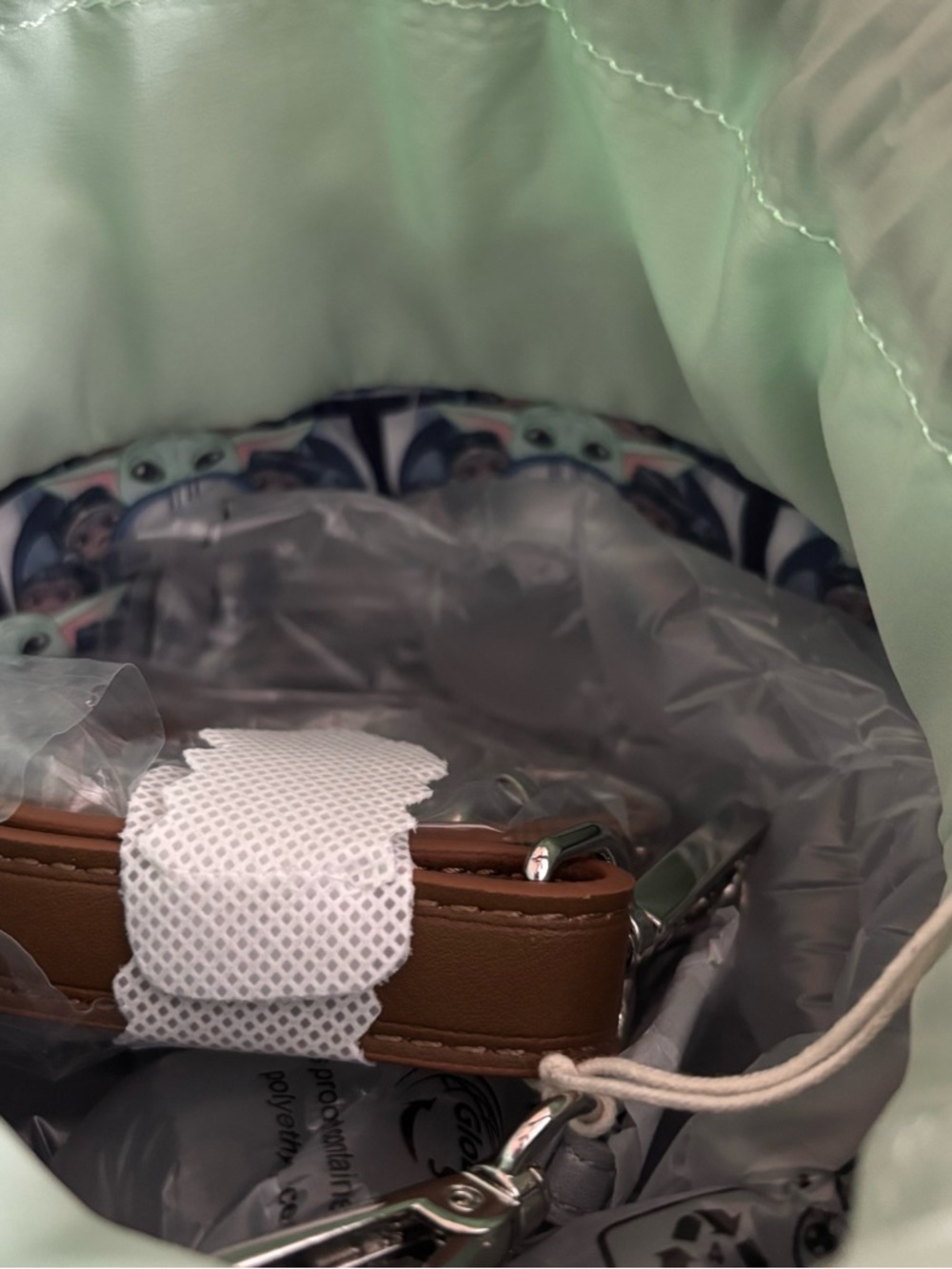 Loungefly Star Wars Grogu Bucket Bag - Tan, Green & Pink - Picture 13 of 13